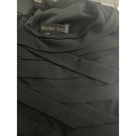 Tadashi Shoji Bandage dress Pleated Criss-Cross bodice in Black #G1112 - Picture 2 of 4